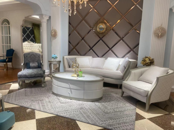 Modern Classic White Sofa Set with Elegant Upholstery